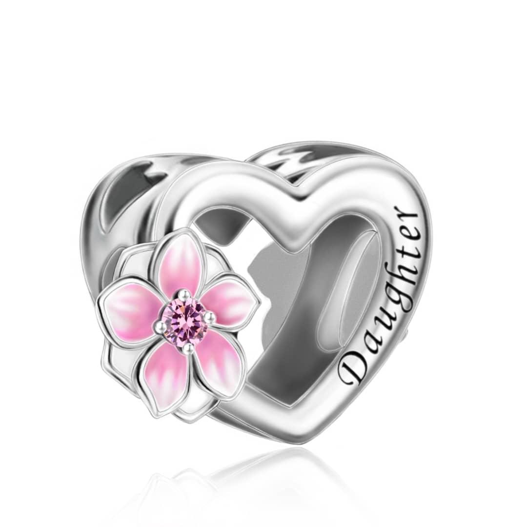 Amarante Jewelry Daughter Heart Cherry Blossom Charm