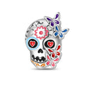 Amarante Jewelry Day of the Dead Sugar Skull with Butterflies Charm