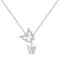 Amarante Jewelry Dazzling Duo Butterfly Pendant Necklace