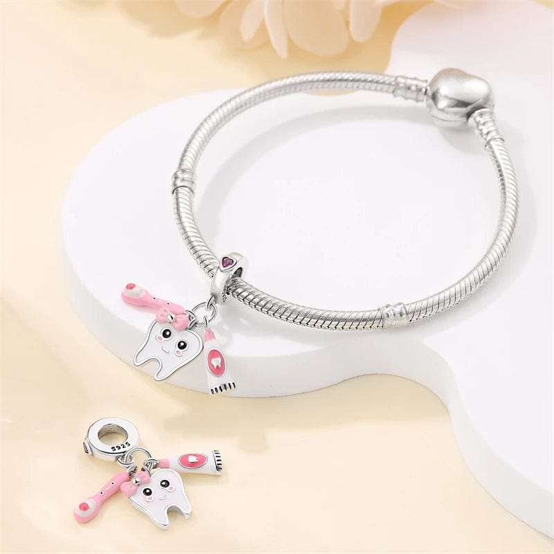 Amarante Jewelry Dentist Tooth Fairy Triple Dangle Charm