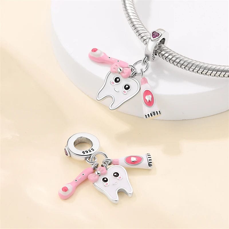 Amarante Jewelry Dentist Tooth Fairy Triple Dangle Charm
