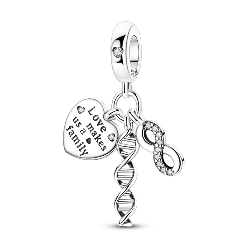 Amarante Jewelry DNA Infinity Family Love Dangle Charm
