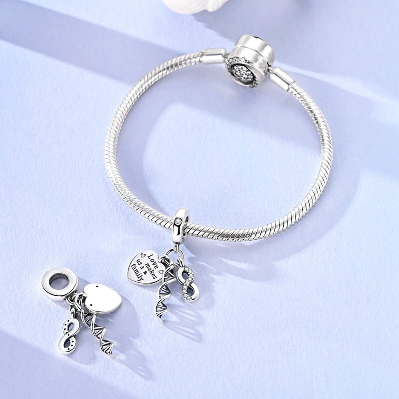 Amarante Jewelry DNA Infinity Family Love Dangle Charm