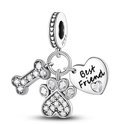 Amarante Jewelry Dog Best Friend Paw and Bone Dangle Charm