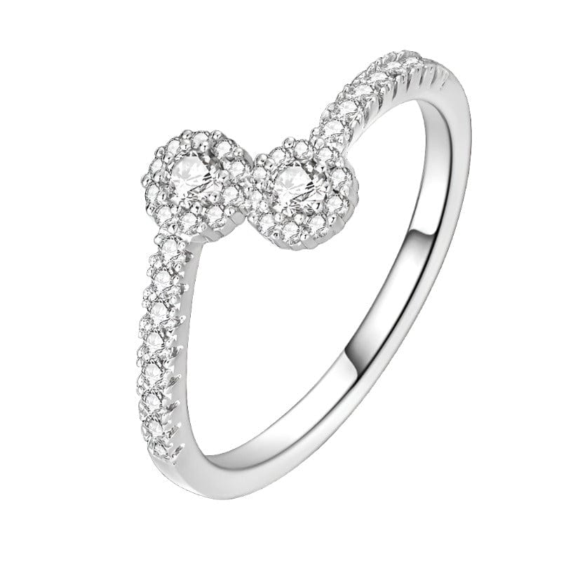 Amarante Jewelry Double Cluster Crystal Band Ring