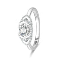 Amarante Jewelry Double Halo Oval Frame Sparkle Ring