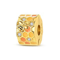 Gold Honeycomb Bee Clip Charm