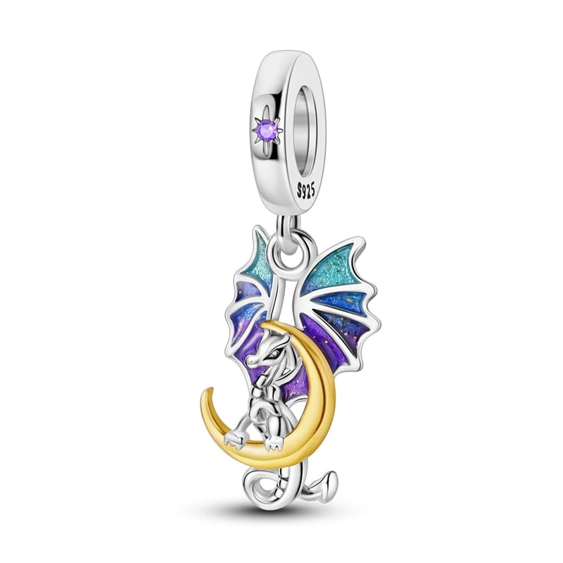 Amarante Jewelry Dragon & Crescent Moon Fantasy Charm