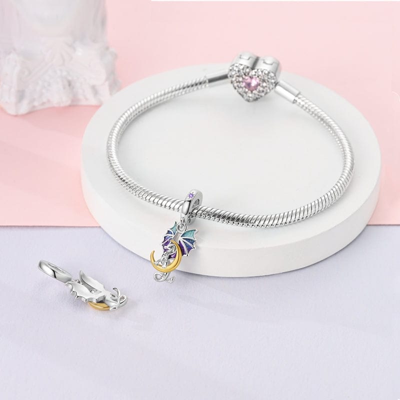 Amarante Jewelry Dragon & Crescent Moon Fantasy Charm