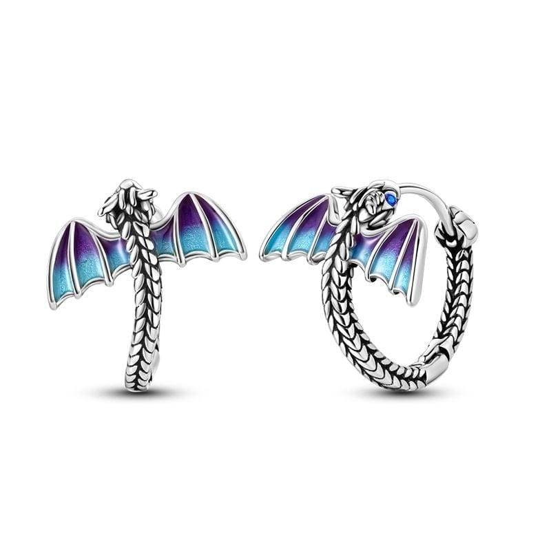 Amarante Jewelry Dragon Wing Hoop Earrings with Iridescent Detailing