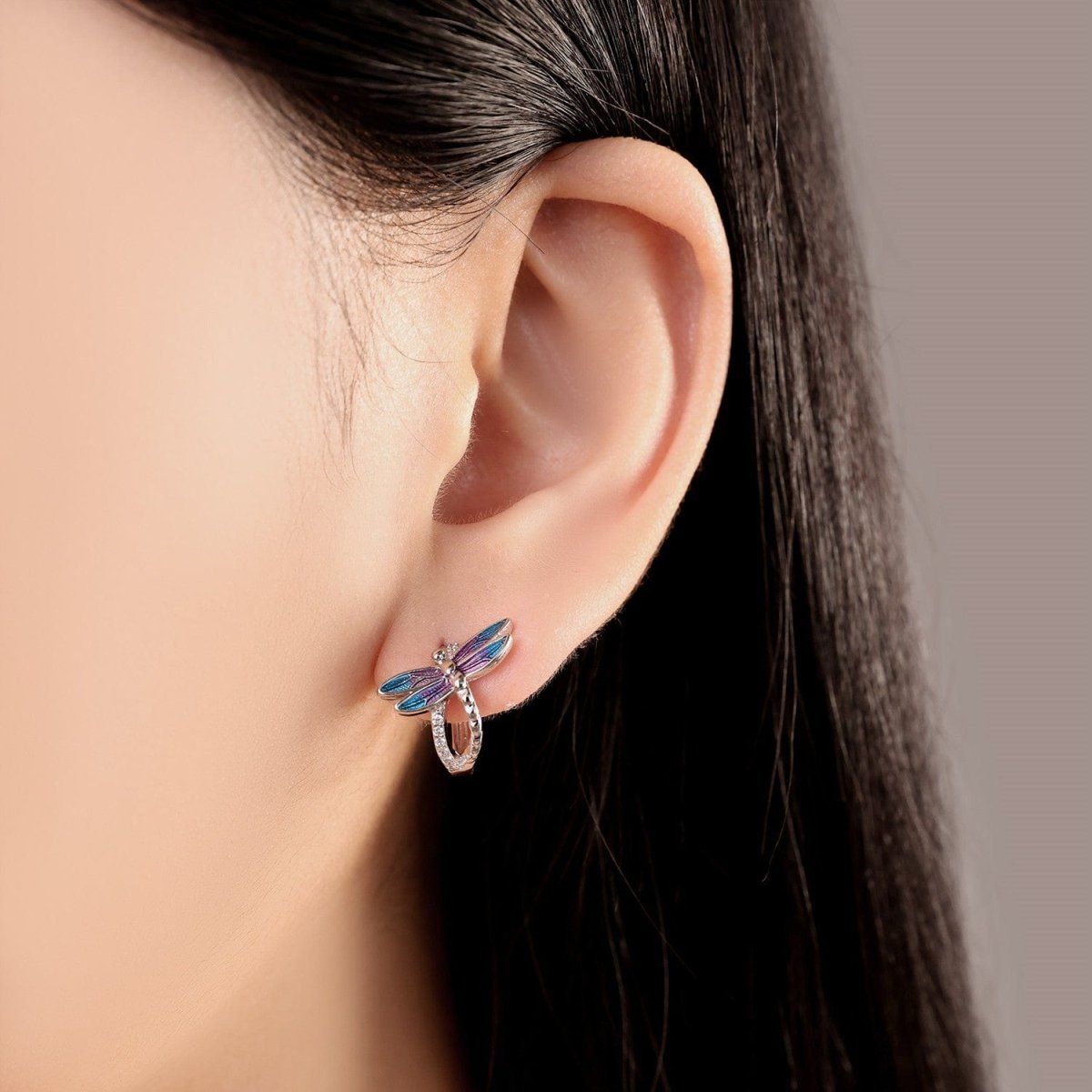Amarante Jewelry Dragonfly Hoop Earrings