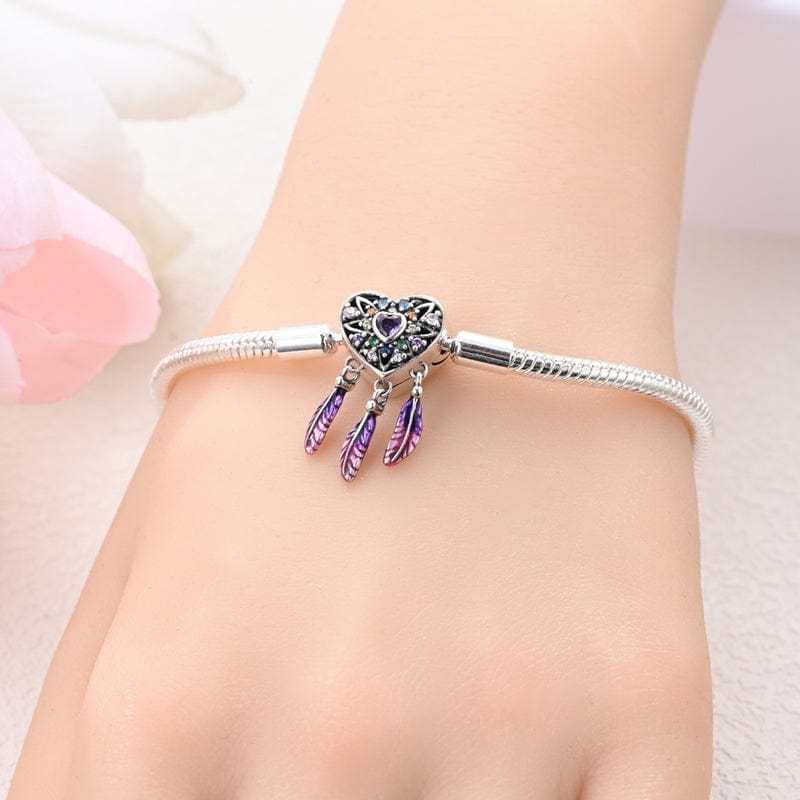 Amarante Jewelry Dreamcatcher Rainbow Heart Charm Bracelet