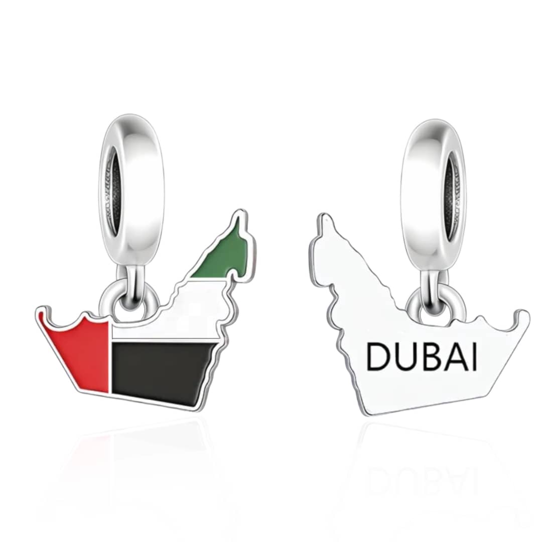 Amarante Jewelry Dubai Map Flag Dangle Charm