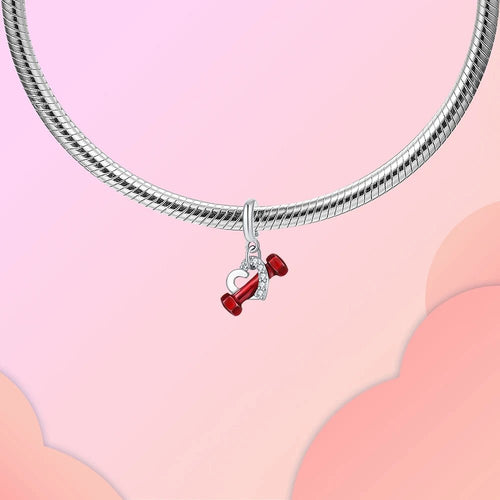 Amarante Jewelry Dumbbell & Heart Dangle Charm