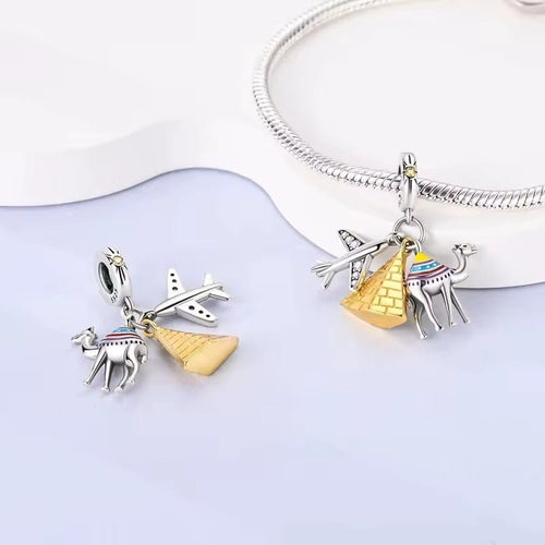 Amarante Jewelry Egypt Pyramid Camel Travel Dangle Charm