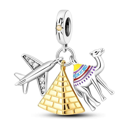 Amarante Jewelry Egypt Pyramid Camel Travel Dangle Charm