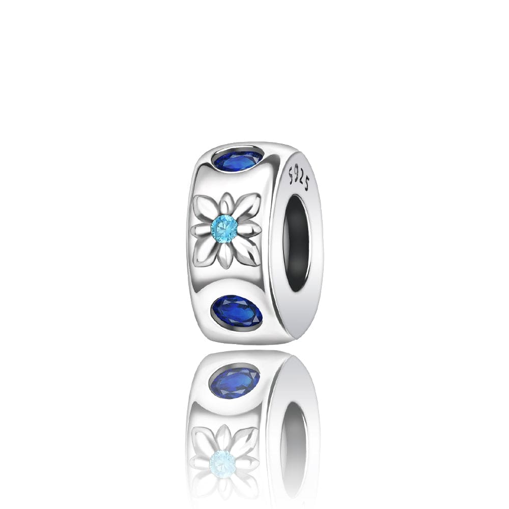 Amarante Jewelry Elegant Blue Floral Gemstone Spacer Charm