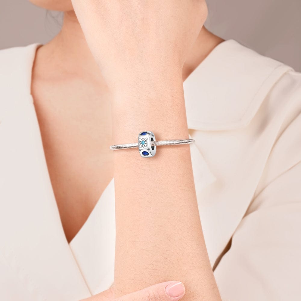 Amarante Jewelry Elegant Blue Floral Gemstone Spacer Charm