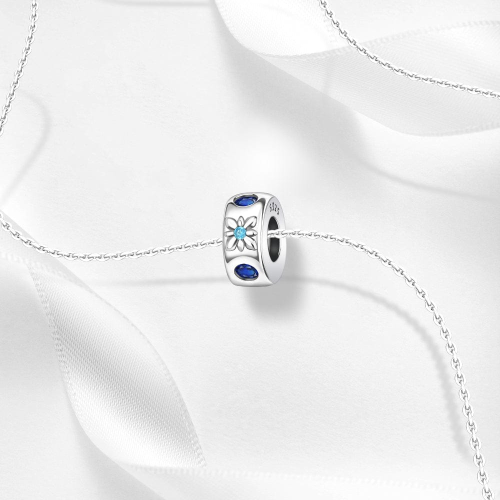 Amarante Jewelry Elegant Blue Floral Gemstone Spacer Charm