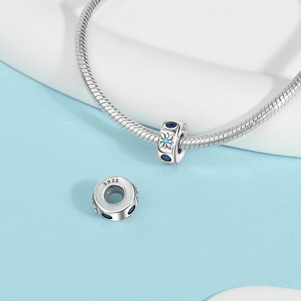Amarante Jewelry Elegant Blue Floral Gemstone Spacer Charm