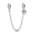 Amarante Jewelry Elegant Bow and Pink Gemstone Safety Chain