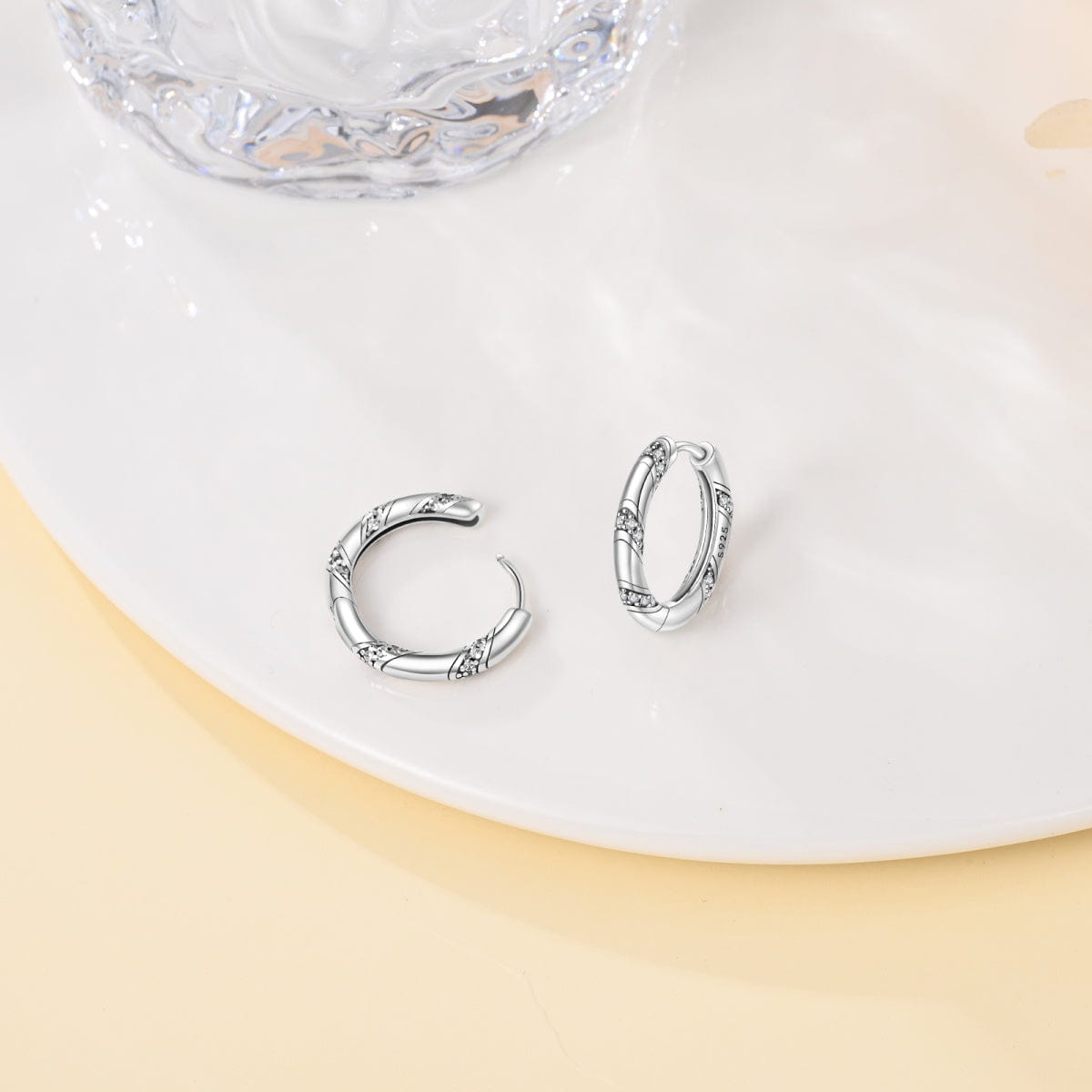 Amarante Jewelry Elegant Crystal Accent Hoop Earrings