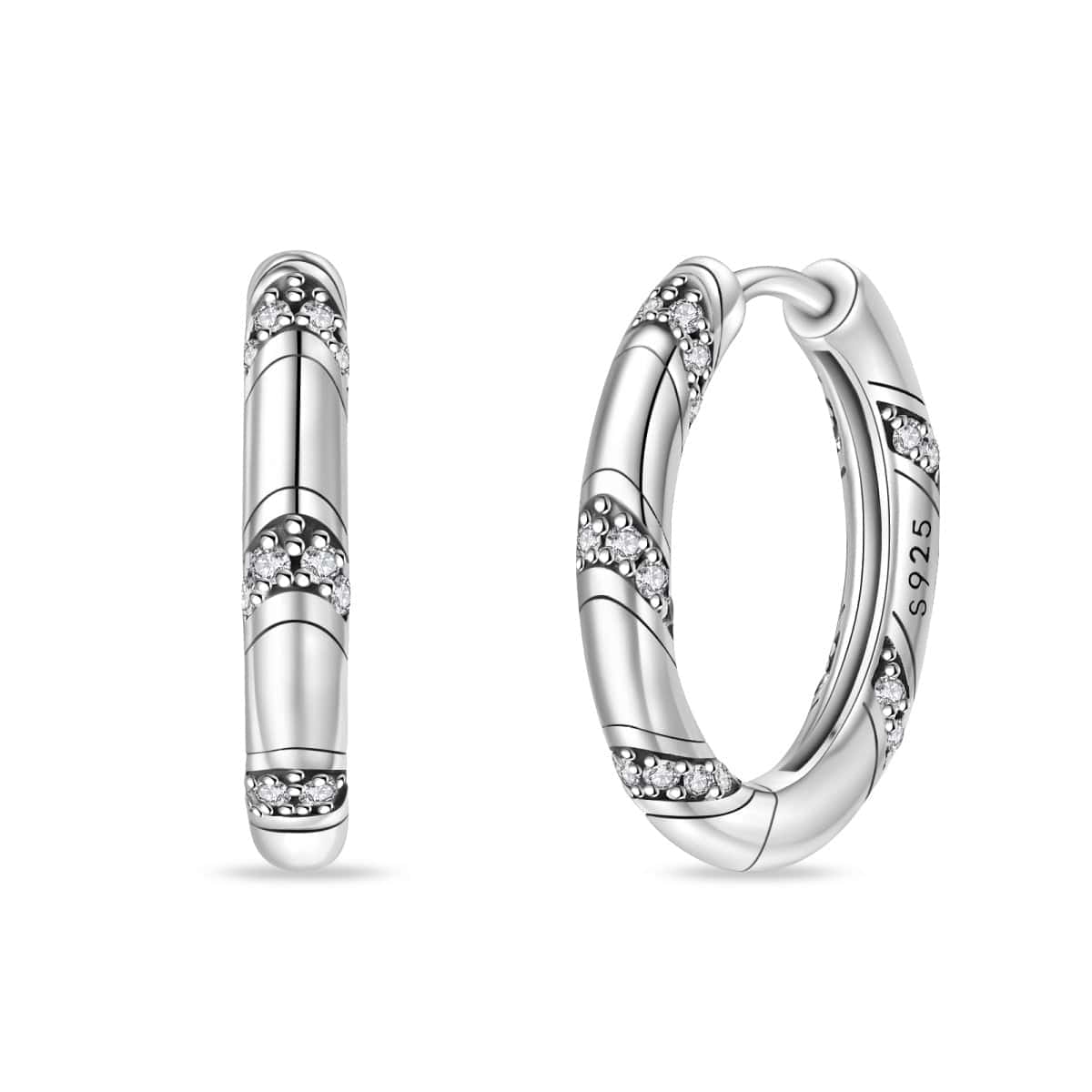 Amarante Jewelry Elegant Crystal Accent Hoop Earrings