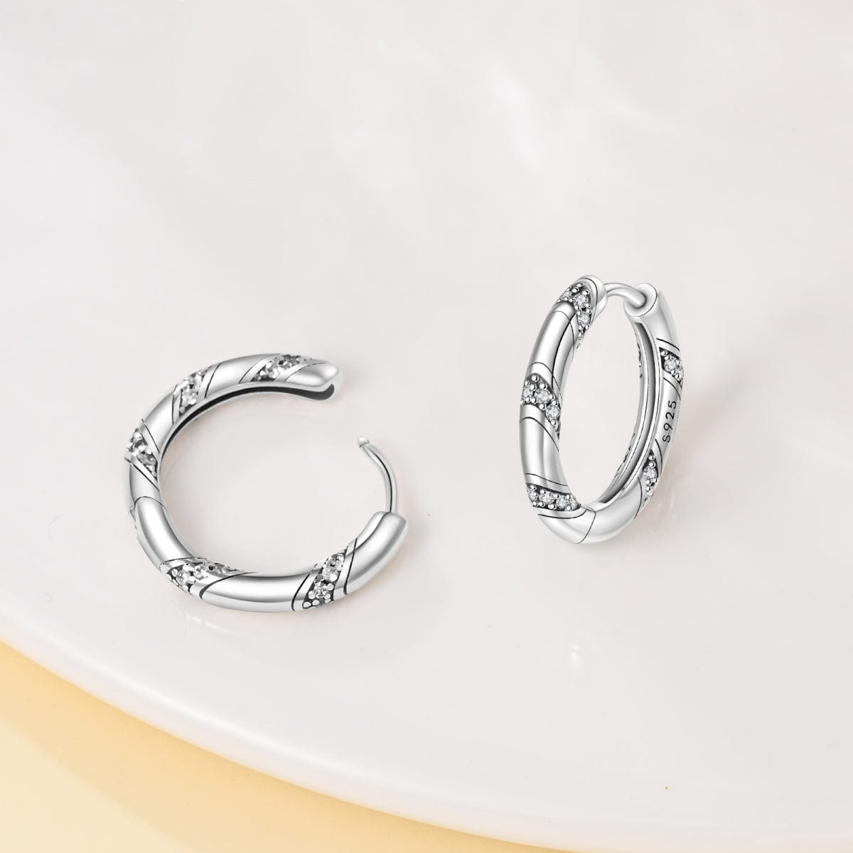 Amarante Jewelry Elegant Crystal Accent Hoop Earrings