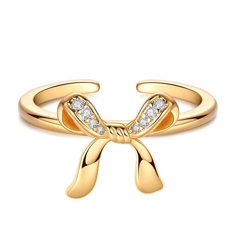 Amarante Jewelry Elegant Gold Bow Adjustable Ring