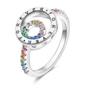 Amarante Jewelry Elegant Sparkling Round Family Forever Rainbow Stone Ring