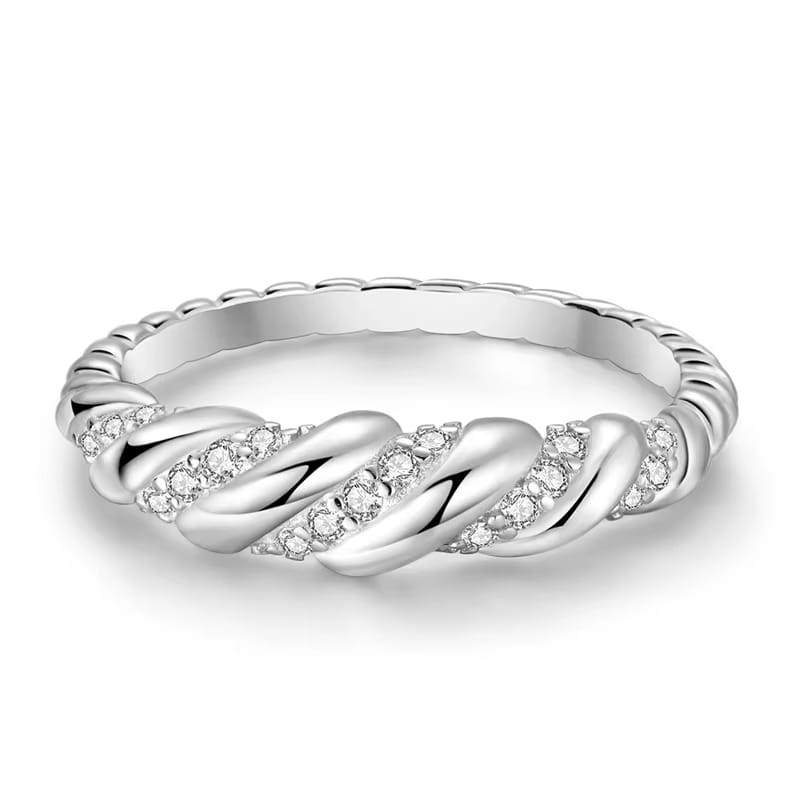 Amarante Jewelry Elegant Twisted Rope 925 Sterling Silver Ring