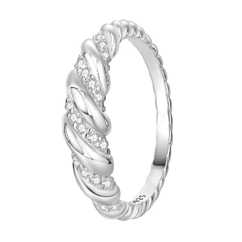 Amarante Jewelry Elegant Twisted Rope 925 Sterling Silver Ring