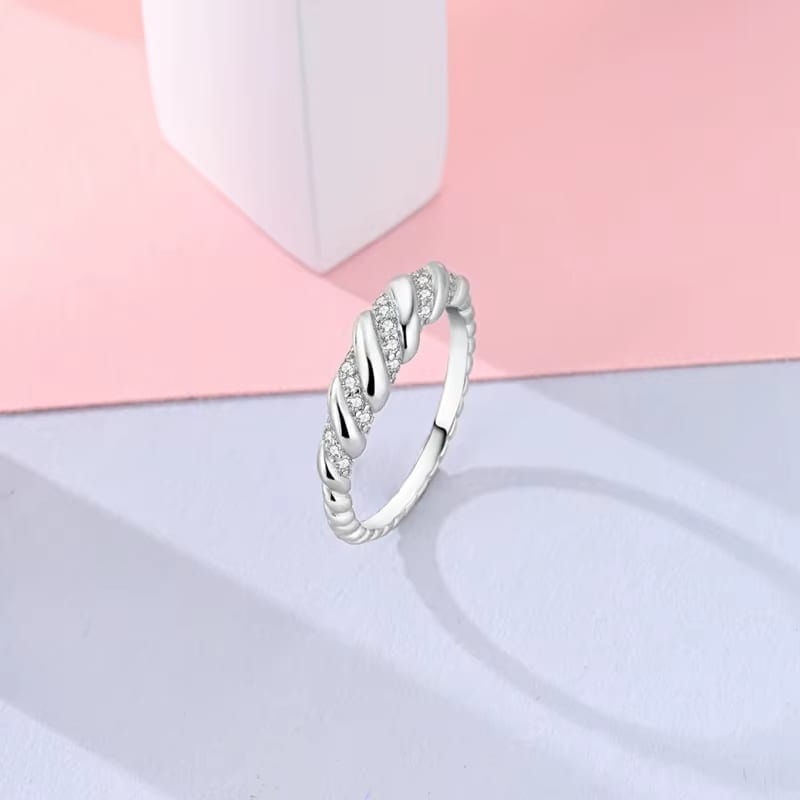 Amarante Jewelry Elegant Twisted Rope 925 Sterling Silver Ring