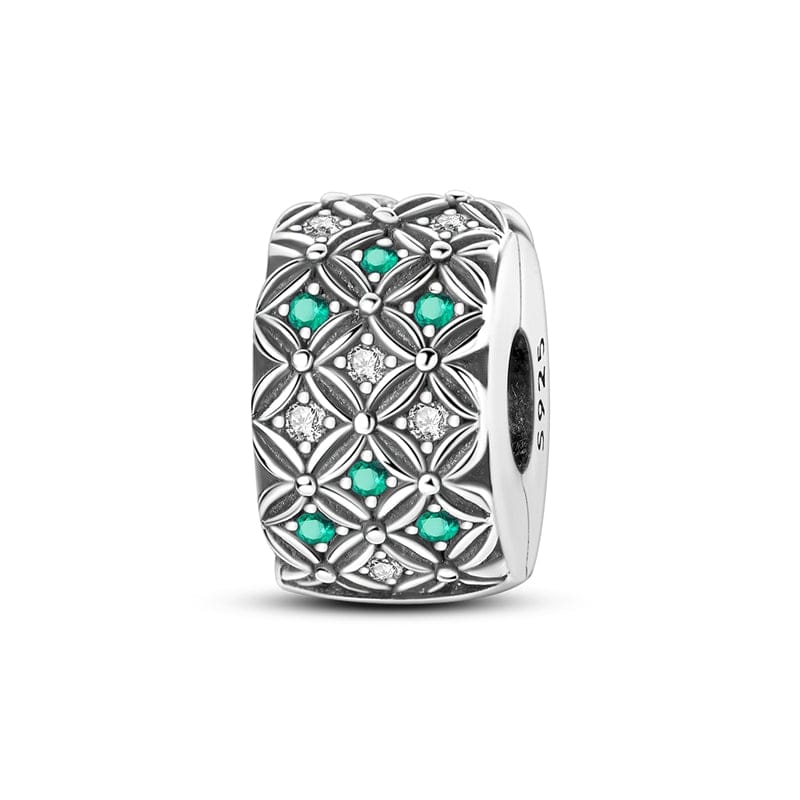 Amarante Jewelry Emerald & Diamond Floral Mosaic Charm