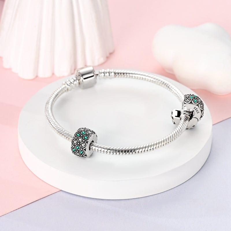 Amarante Jewelry Emerald & Diamond Floral Mosaic Charm