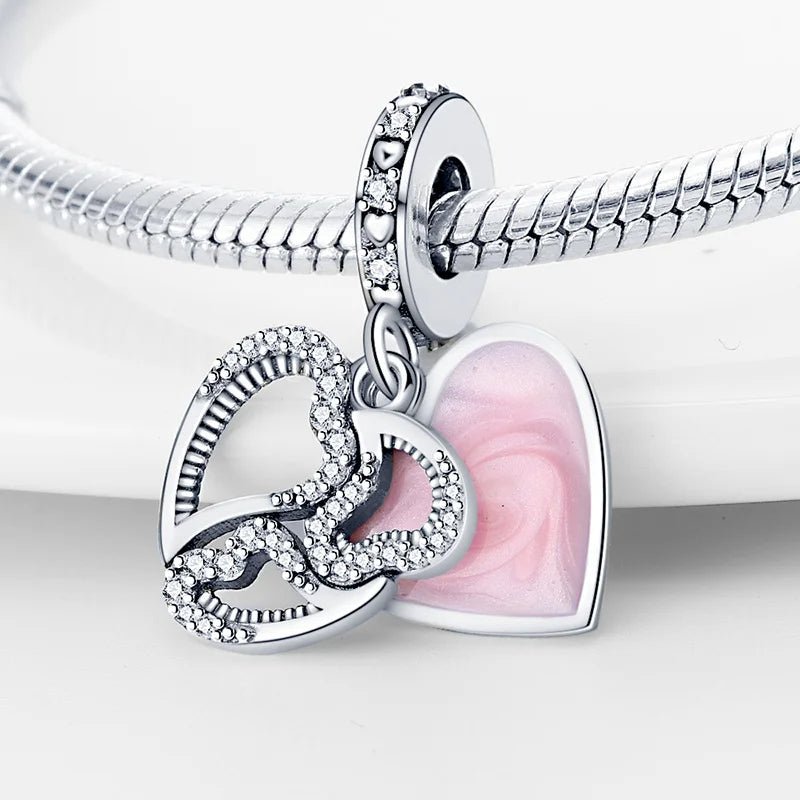 Amarante Jewelry Pink Enchanted Hearts Dangle Charm
