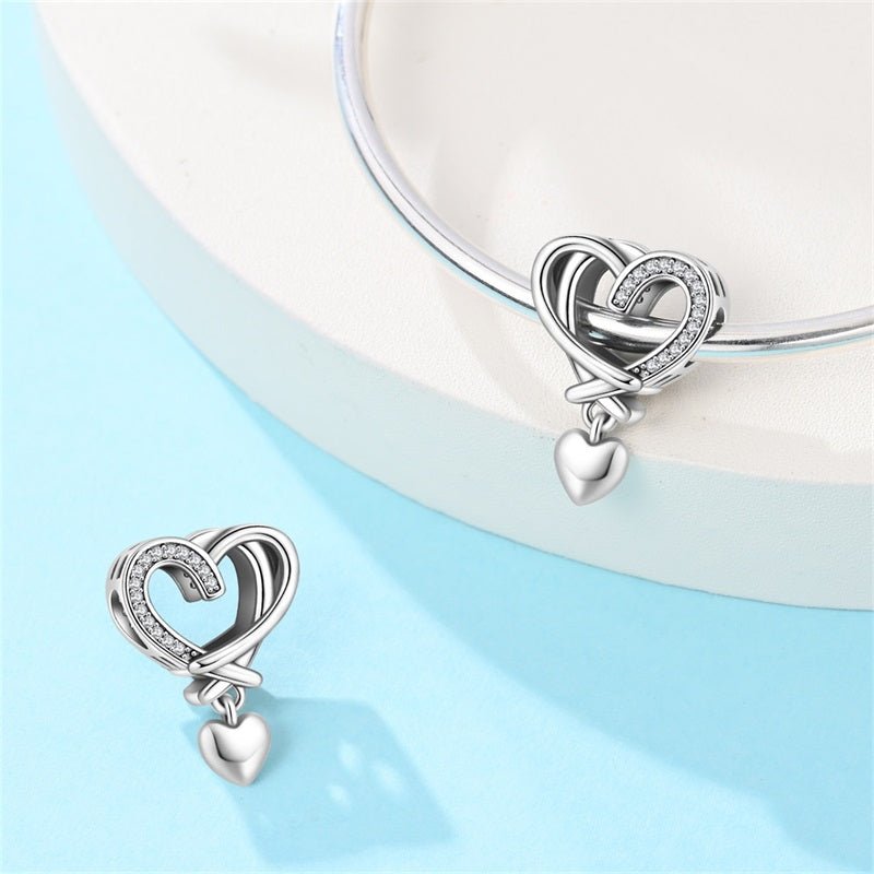 Amarante Jewelry Eternal Heart Knot Dangle Charm