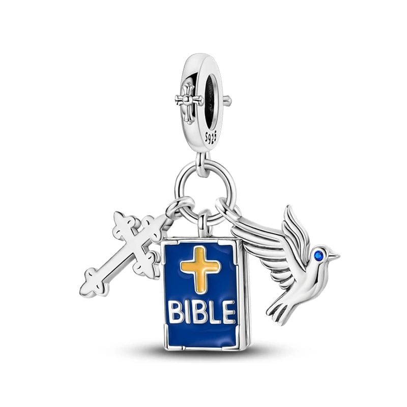 Amarante Jewelry Faithful Bible Charm with Cross & Dove