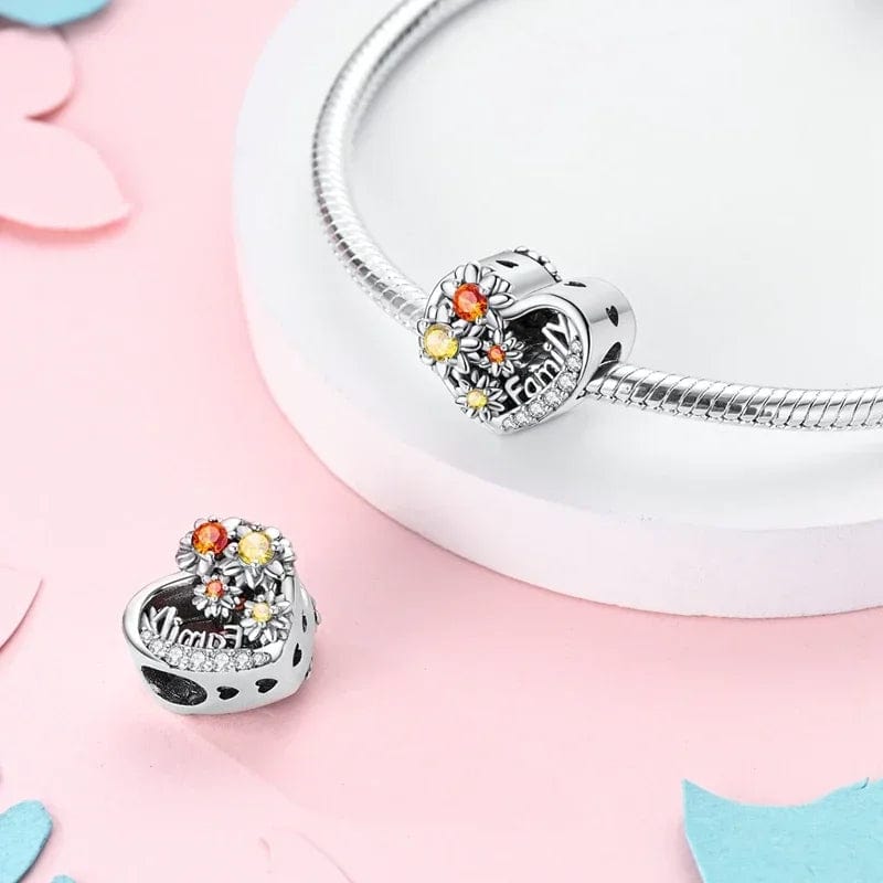Amarante JewelryFamily Blossoms Heart Charm