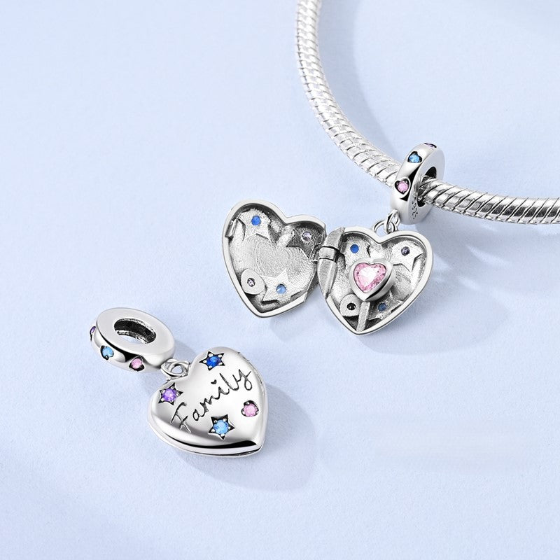 Amarante Jewelry Family Heart Locket Dangle Charm