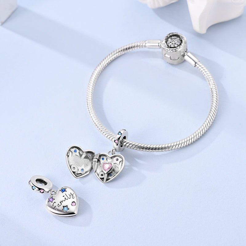 Amarante Jewelry Family Heart Locket Dangle Charm