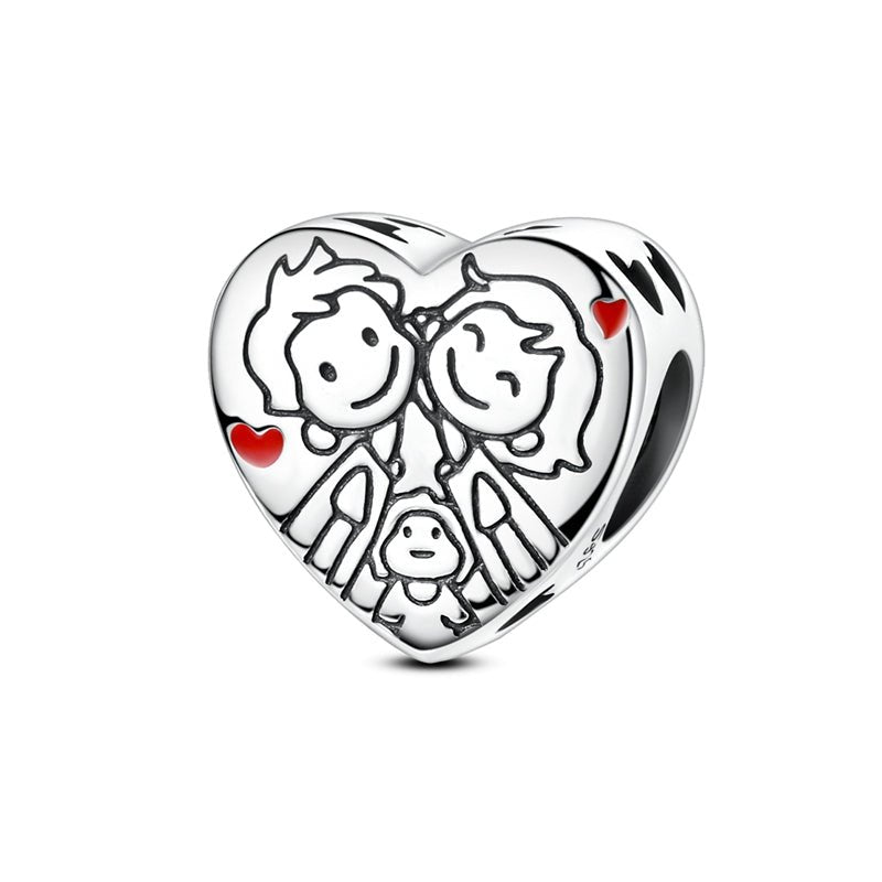 Amarante Jewelry Family Love Heart Charm