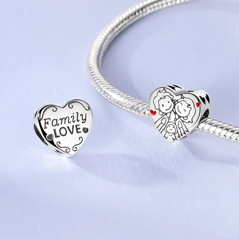 Amarante Jewelry Family Love Heart Charm