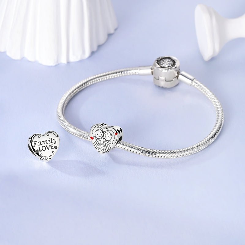 Amarante Jewelry Family Love Heart Charm