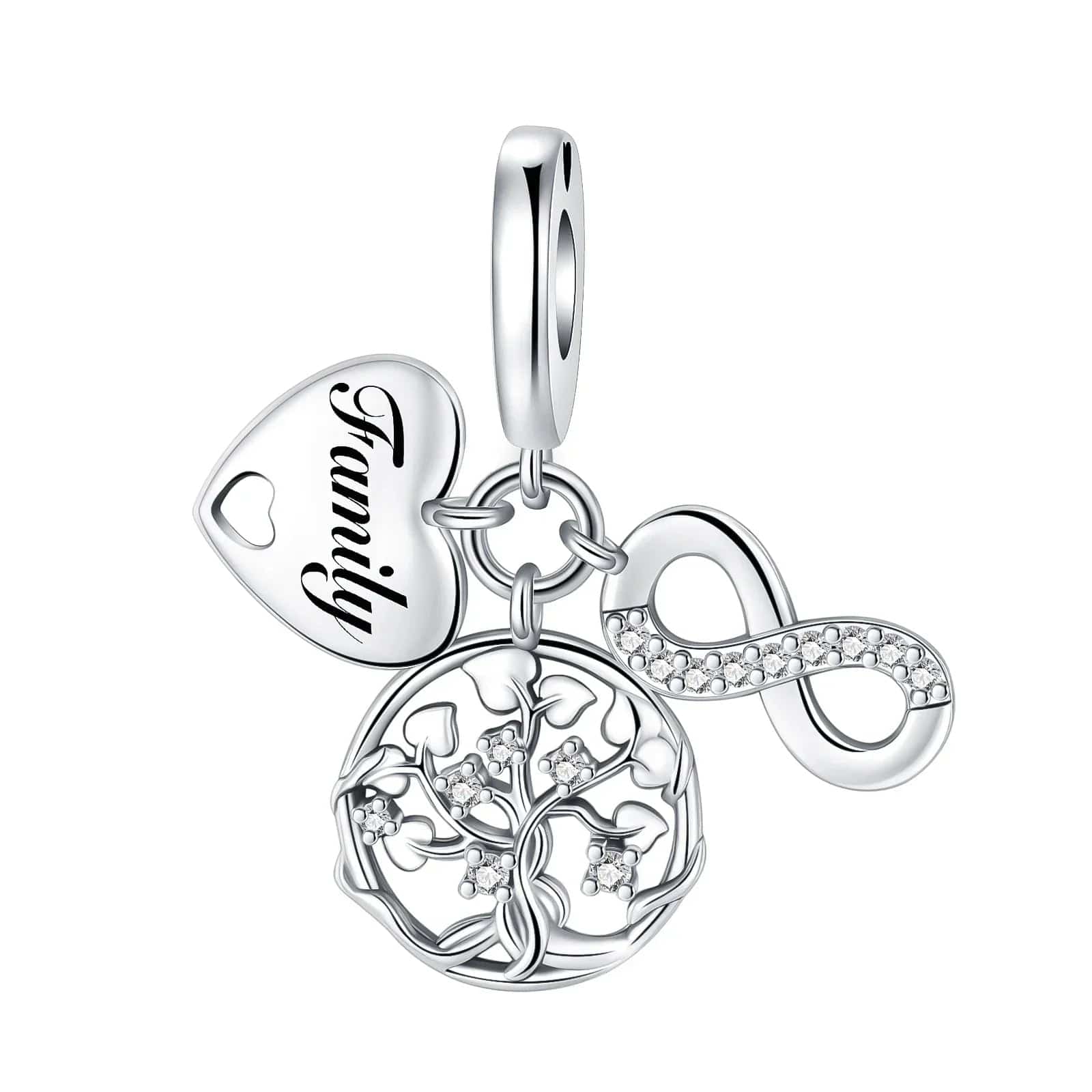 Amarante Jewelry Family Tree of Life Infinite Triple Dangle Charm