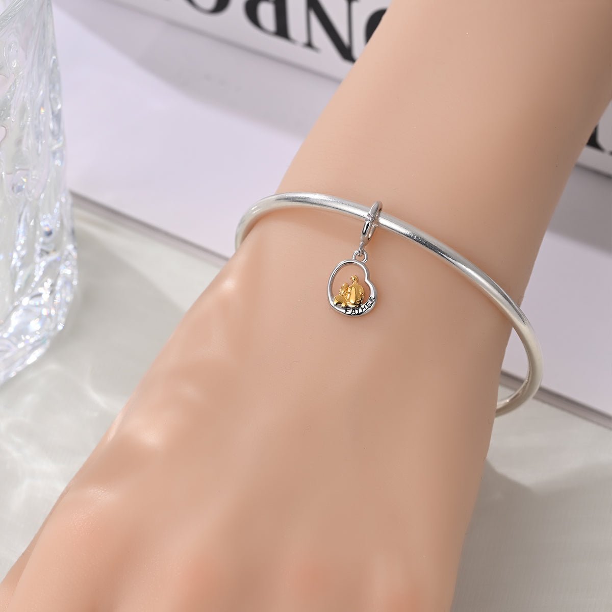 Amarante Jewelry Father & Daughter Heart Dangle Charm