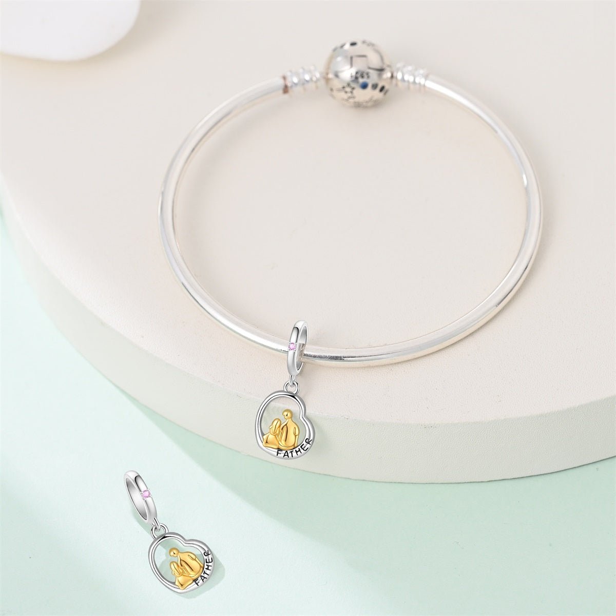 Amarante Jewelry Father & Daughter Heart Dangle Charm