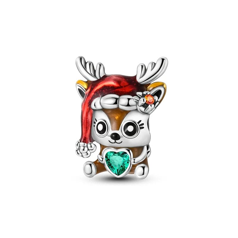 Amarante Jewelry Festive Reindeer with Santa Hat Charm