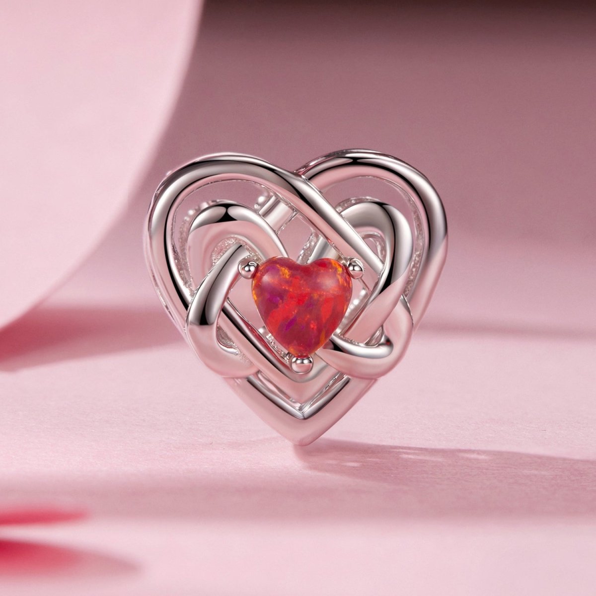 Amarante Jewelry Fiery Opal Love Knot Charm