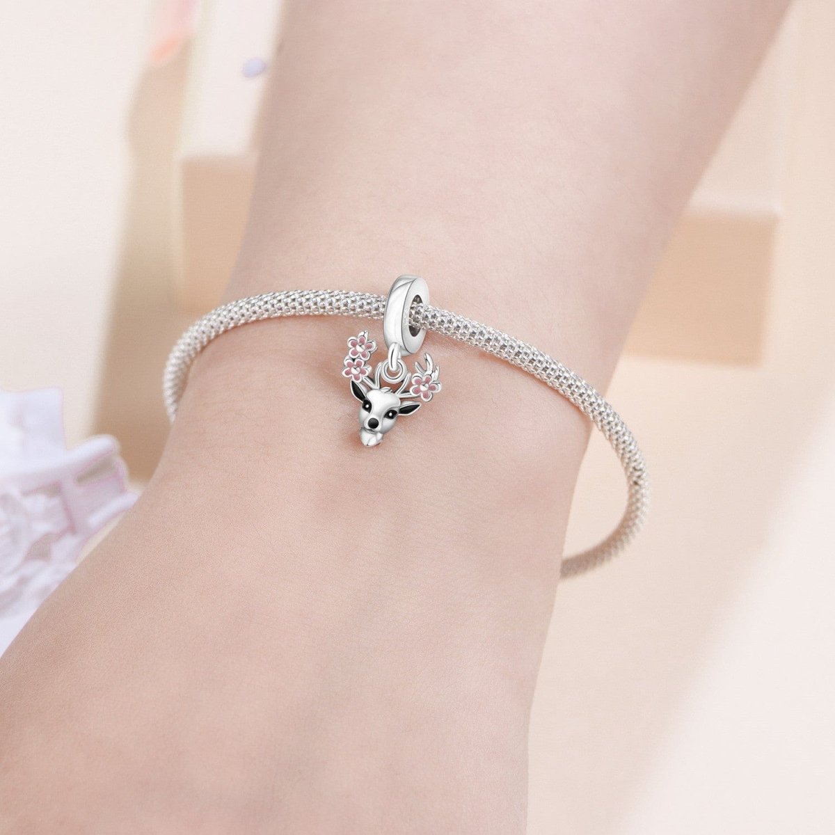 Amarante Jewelry Floral Antler Deer Charm
